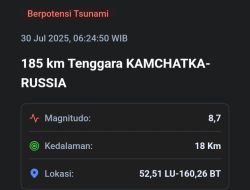 Gempa Dahsyat M8,7 Guncang Kamchatka, Peringatan Tsunami Dikeluarkan untuk Indonesia Timur