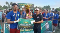 Dusunan Barat Juara, Turnamen Kaka Baju Hitam Ditutup Resmi Ketua KONI Parimo